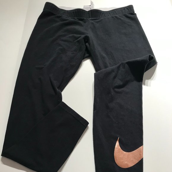 Nike Pants & Jumpsuits Nike One Leg Side Emblem Off Black Athletic Sport Tights Poshmark